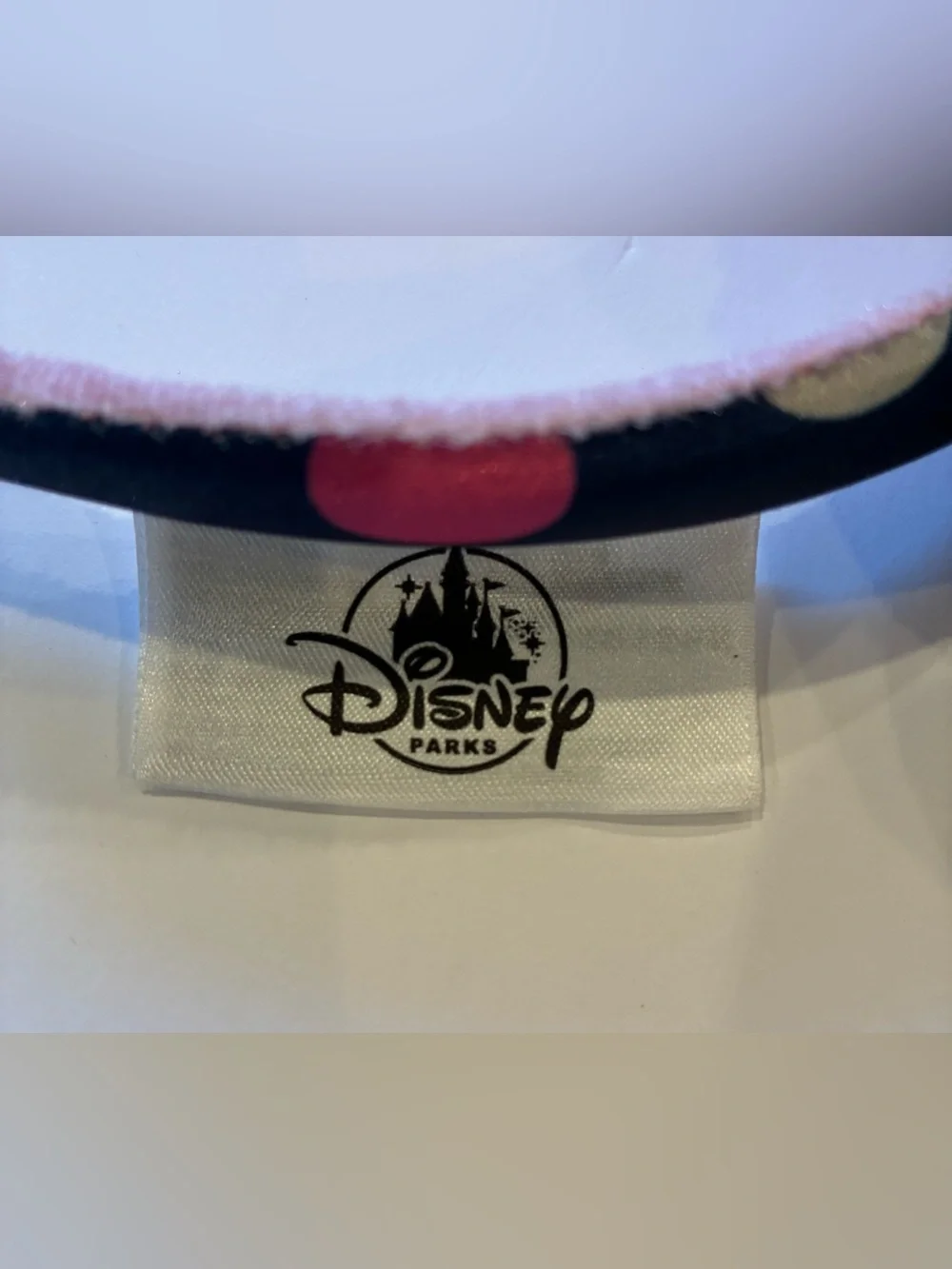 Disney Parks Minnie Mouse Ears Headband Navy Polka Dot Pink Sequin Bow